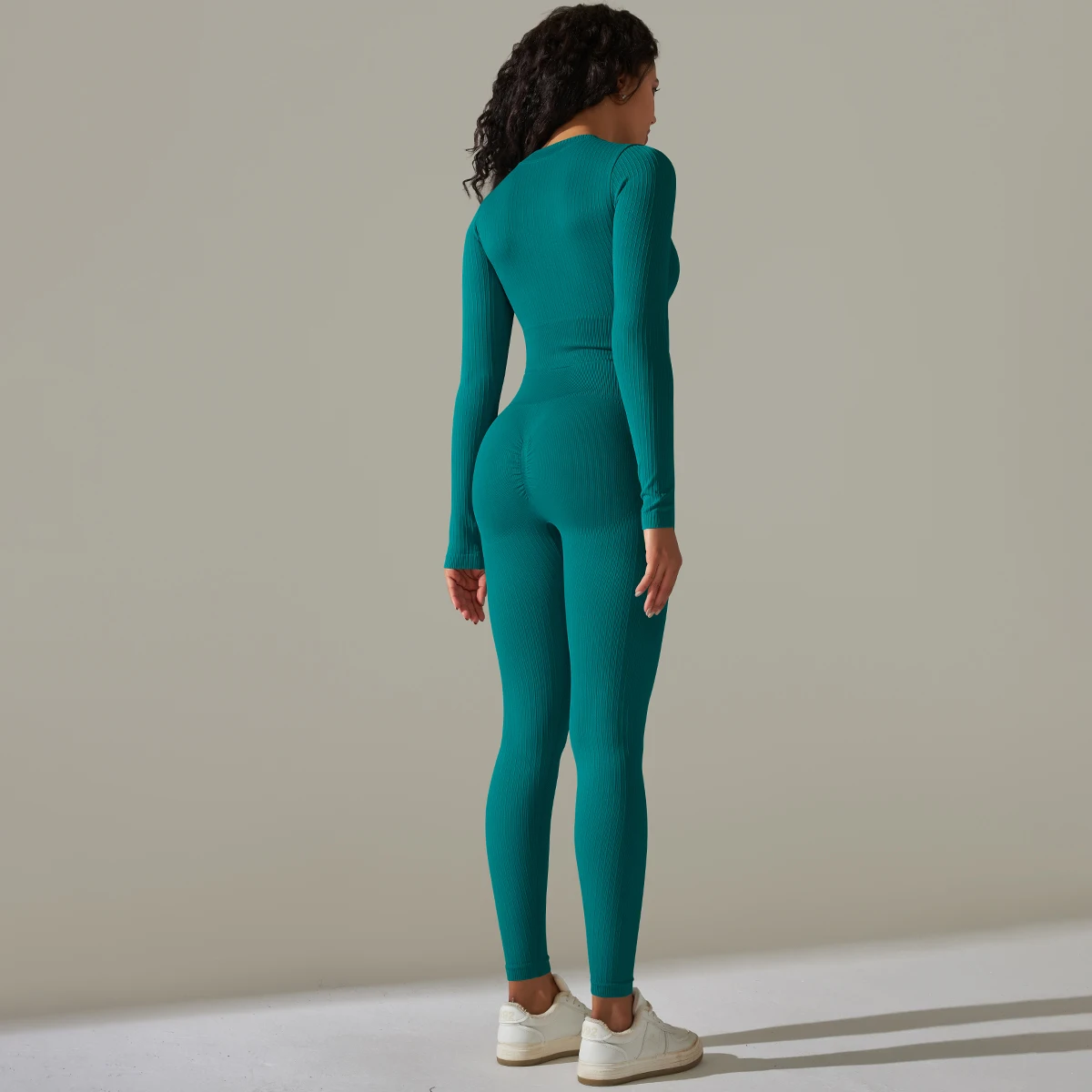 2pcs Yoga Set Women zippers Long Sleeve Crop Top+High Waist Yoga Pants Sports Suit Quick Dry Breathable Fitness Workout Set 14