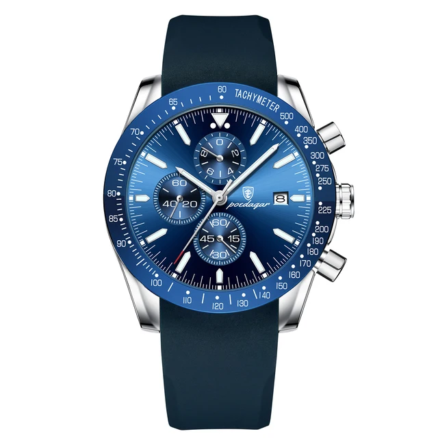 Multi functional waterproof night light men's watch quartz watch