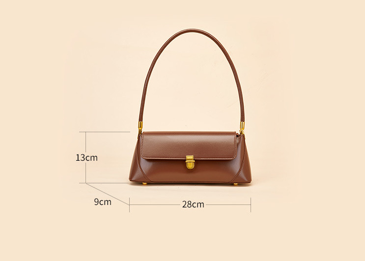 Genuine Leather Baguette Bag dimensions