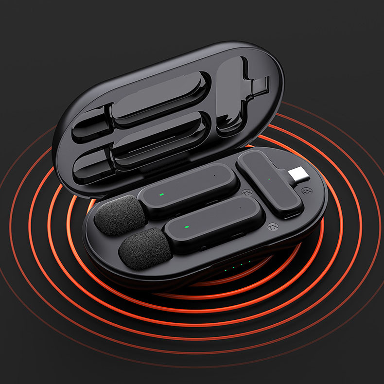 K61 wireless microphone lavalier with charging chamber video capture Tiktok live broadcast noise
