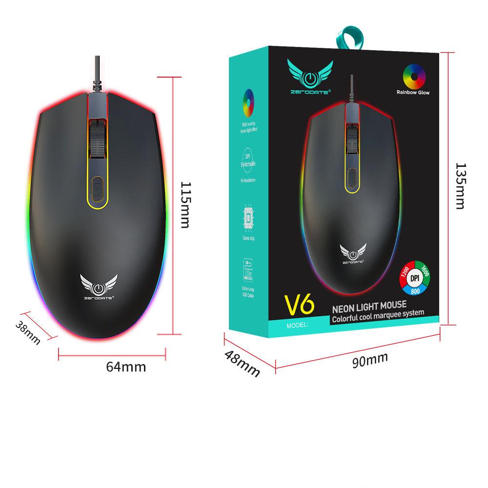 USB Wired Gaming Mouse with RGB Lighting 5