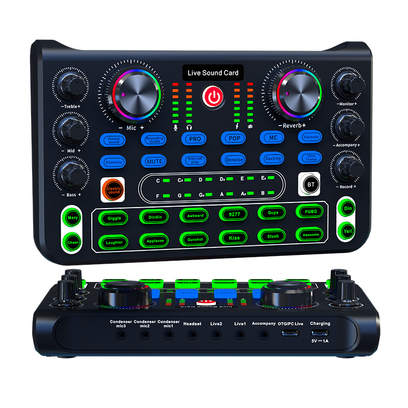HD X60 Sound Card English Version Professional Audio Mixer for Karaoke Broadcast KTV Singing Live