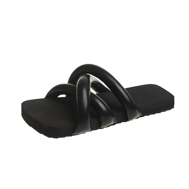 Brand Designer Slippers Summer Flat Slippers Non-slip Silver Flip-flop Slides Beach Black Platform Open-toe Sandals image 4