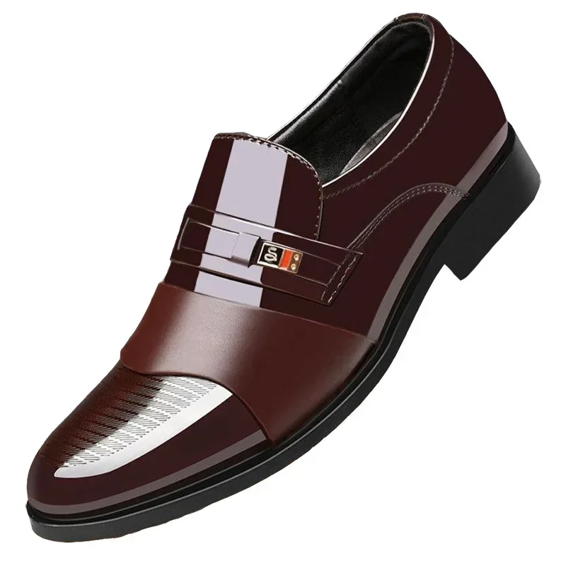 Leather Shoes for Men Wedding Formal Oxfords Business Casual Office Work Shoes for Men Classic Luxury Pointy Men's Dress Shoes image 4