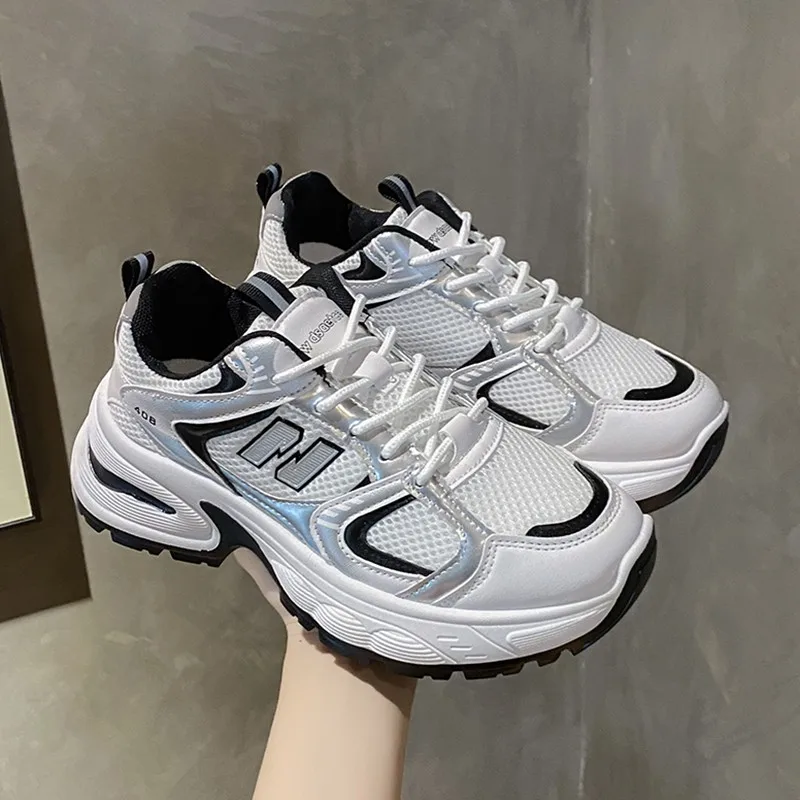 Spring Women's Sneakers Luxury Designer Casual Sneakers White Breathable Tennis Shoes Low Top Vulcanized Shoes image 4