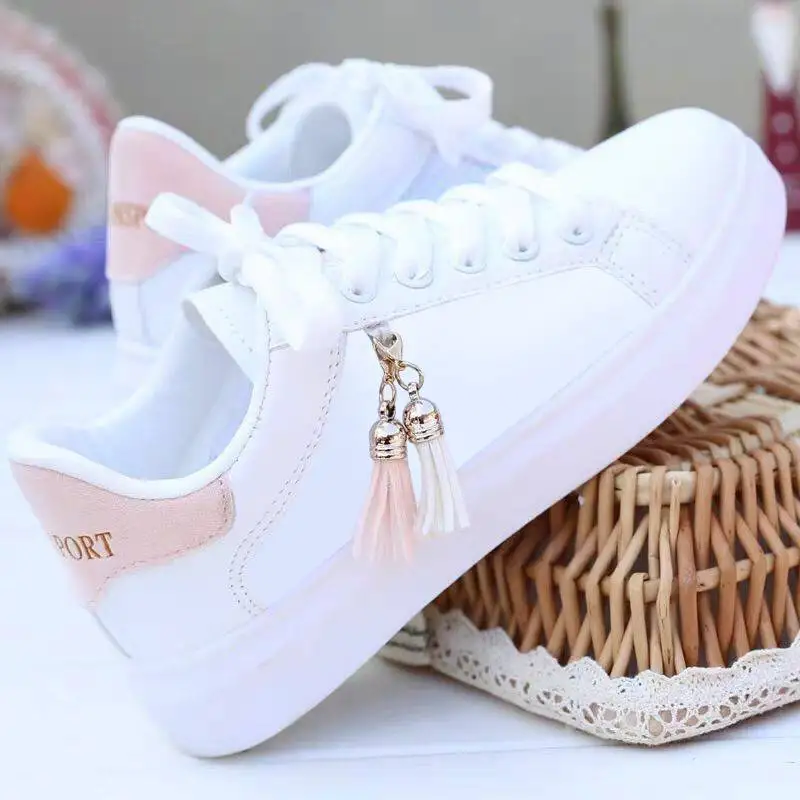 Women Sneaker Breathable Students Casual Shoes Sports for Girl Flat Mesh White Shoes image 4