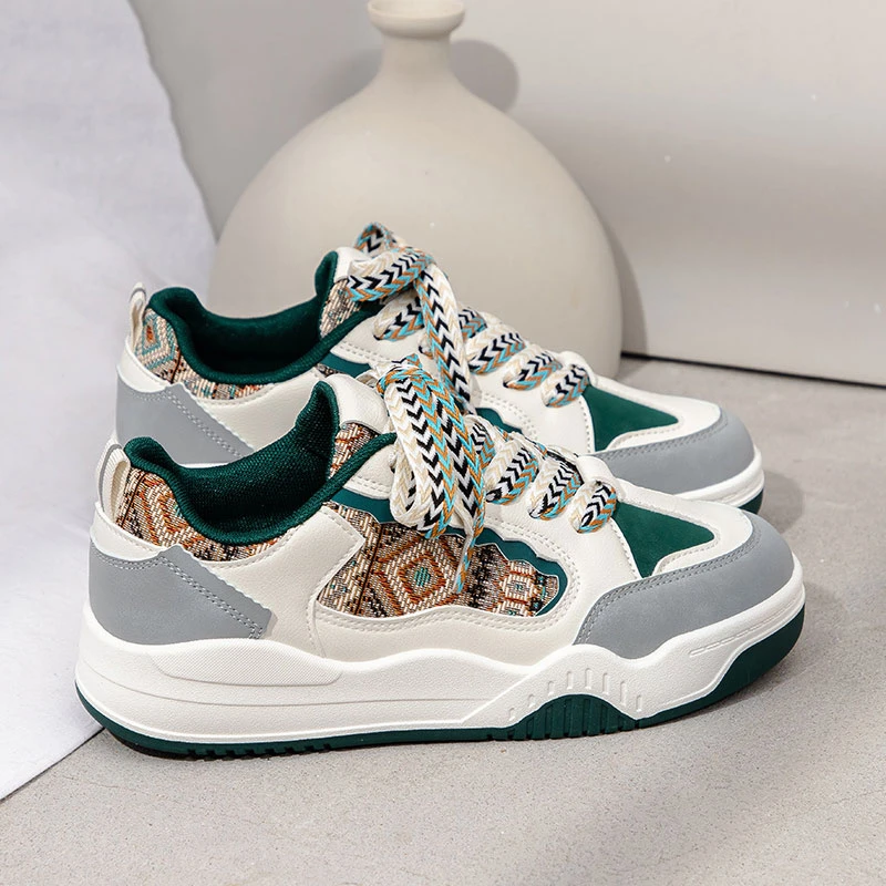 Women's Shoes Spring Casual Thick Sole Designer Sneakers Girls Breathable Lace-up Colorful Ladies Shoes Women Sneakers image 8