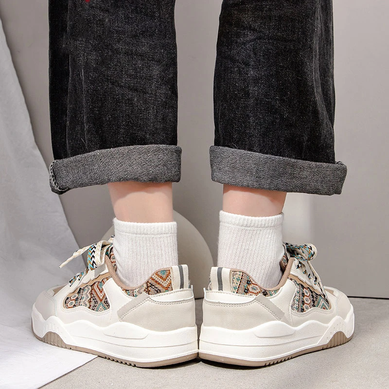 Women's Shoes Spring Casual Thick Sole Designer Sneakers Girls Breathable Lace-up Colorful Ladies Shoes Women Sneakers image 6