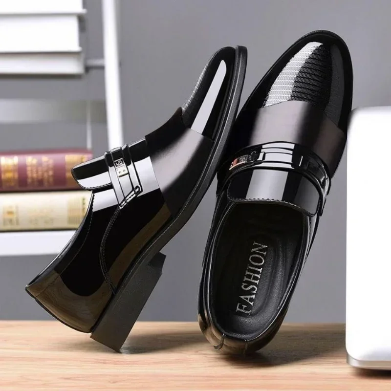 Leather Shoes for Men Wedding Formal Oxfords Business Casual Office Work Shoes for Men Classic Luxury Pointy Men's Dress Shoes image 7
