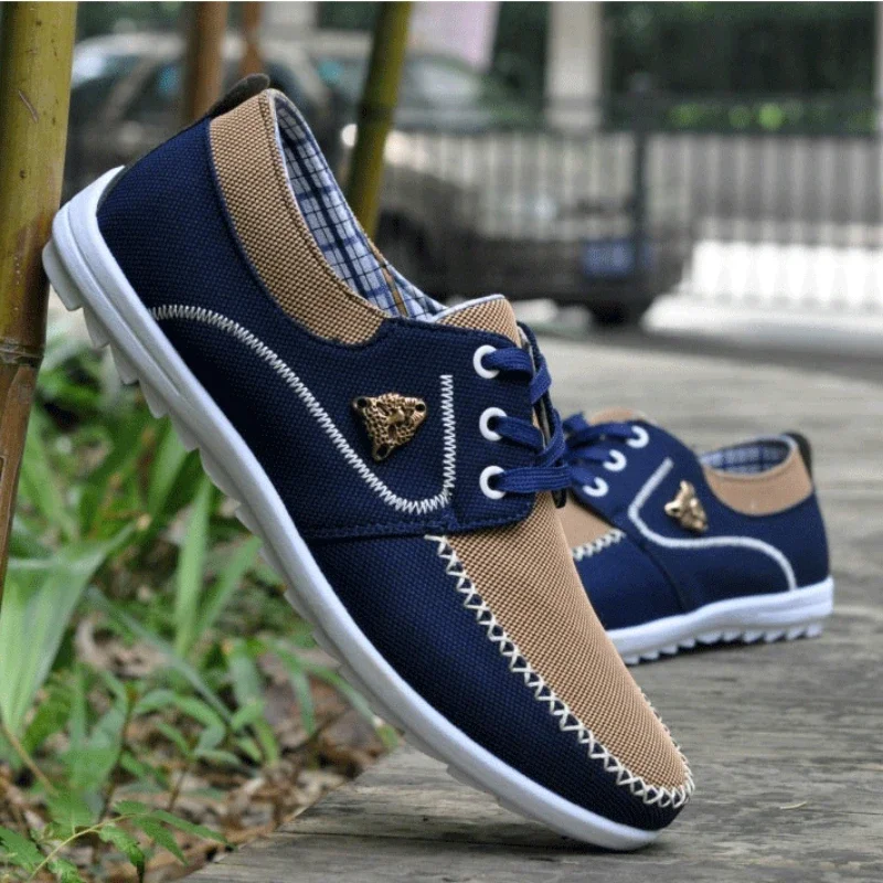 Men Casual Sneakers Flat Canvas Shoes for Men Spring Summer Comfortable Male Sneakers Soft Driving Footwear Peas Shoes image 7