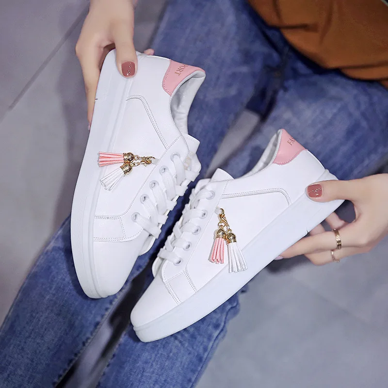 Women Sneaker Breathable Students Casual Shoes Sports for Girl Flat Mesh White Shoes image 7