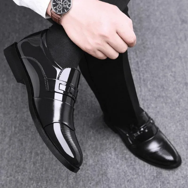 Leather Shoes for Men Wedding Formal Oxfords Business Casual Office Work Shoes for Men Classic Luxury Pointy Men's Dress Shoes image 5