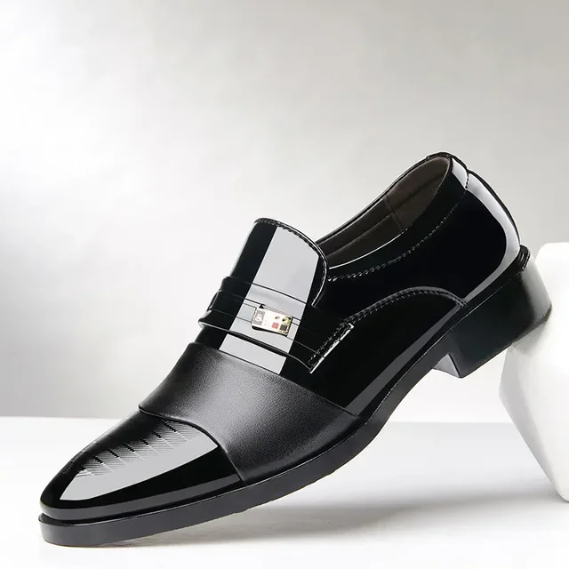 Leather Shoes for Men Wedding Formal Oxfords Business Casual Office Work Shoes for Men Classic Luxury Pointy Men's Dress Shoes image 3