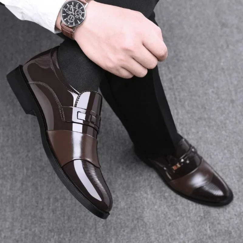 Leather Shoes for Men Wedding Formal Oxfords Business Casual Office Work Shoes for Men Classic Luxury Pointy Men's Dress Shoes image 6