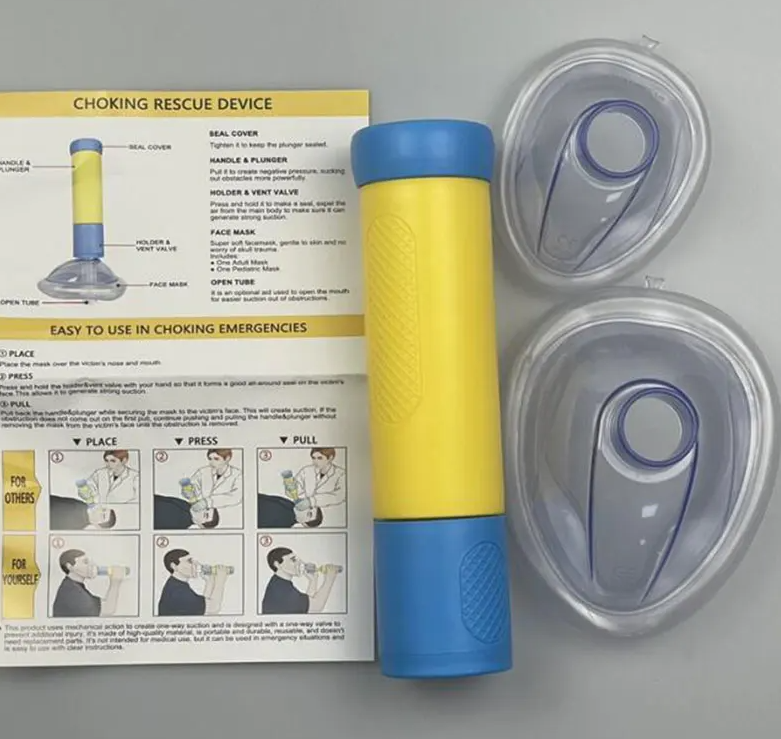 Unopened anti-choking suction device in packaging, representing emergency preparedness before crisis