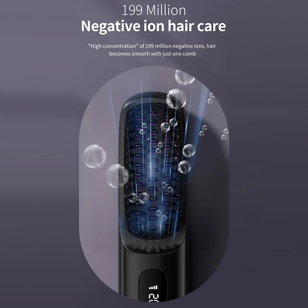 Straightening comb with negative ion care claim