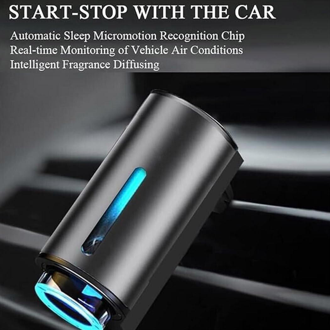 Cyan status light on diffuser inside car vent