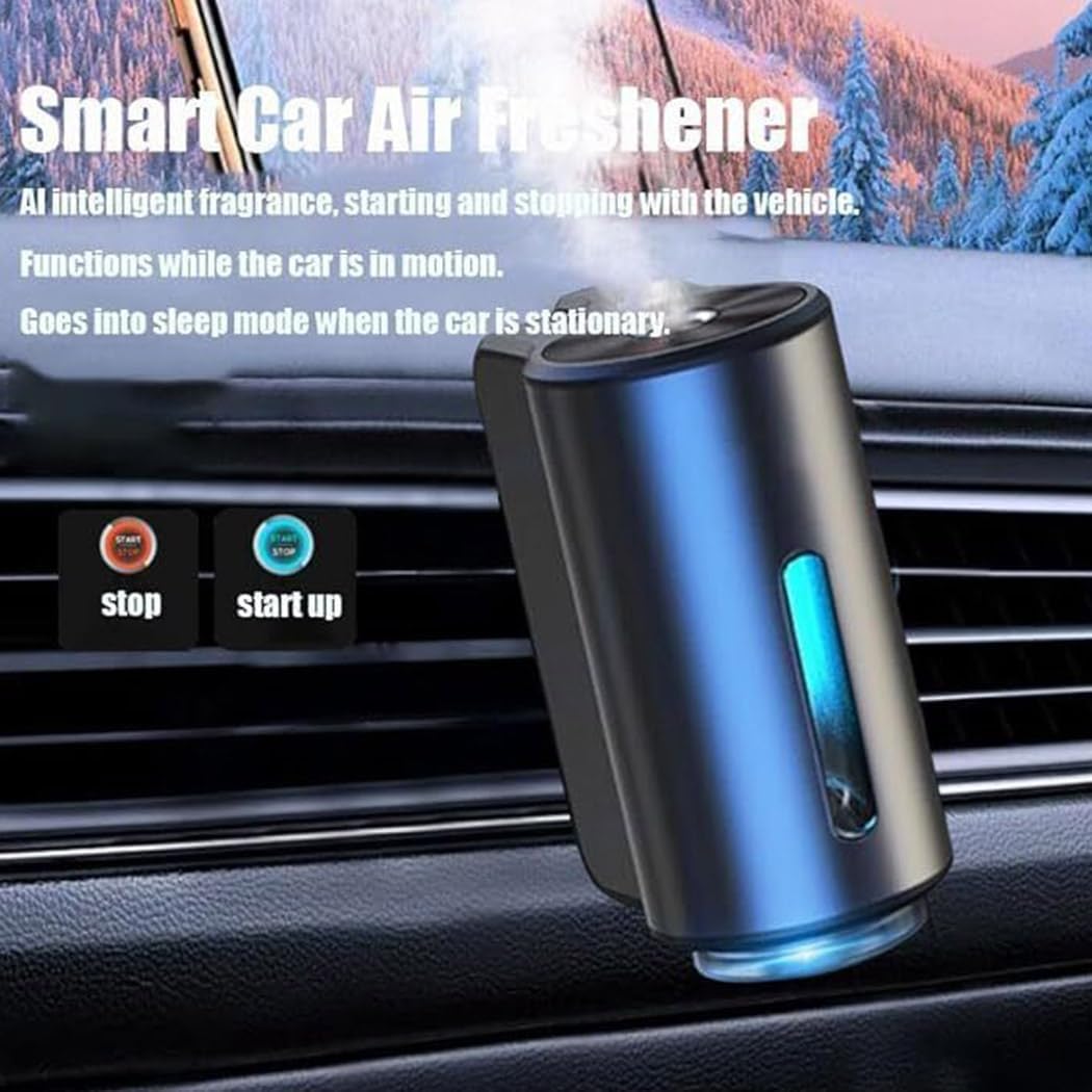 Illuminated smart diffuser showing active fragrance output