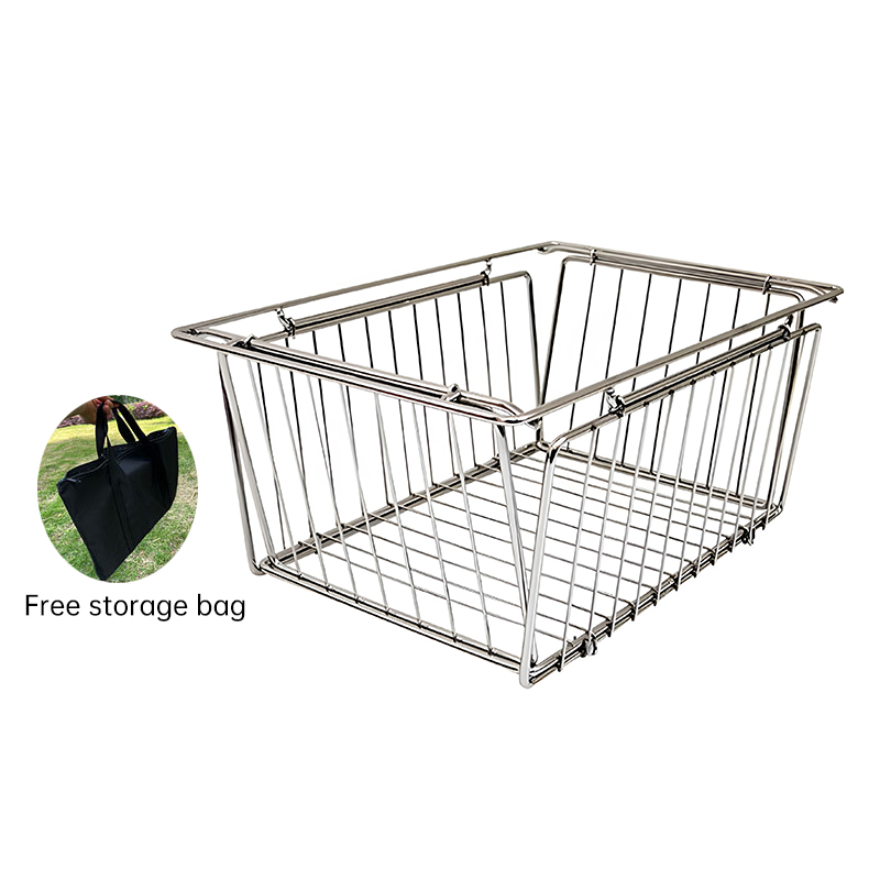 IGT Stainless Steel Folding Basket: Drain & Wash, Ideal Camping Table Accessory