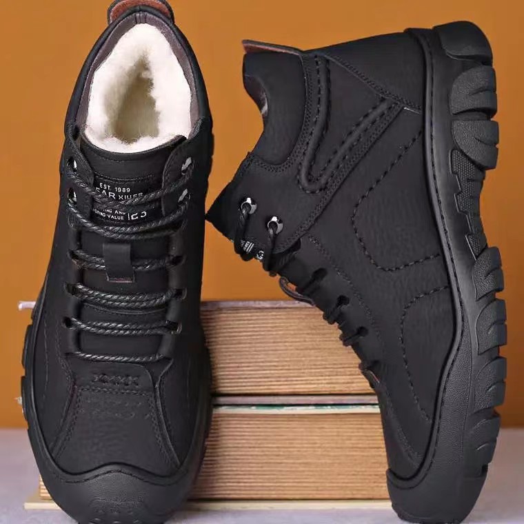 Men's cotton shoes men's winter new style snow boots with fleece insulation casual sports shoes