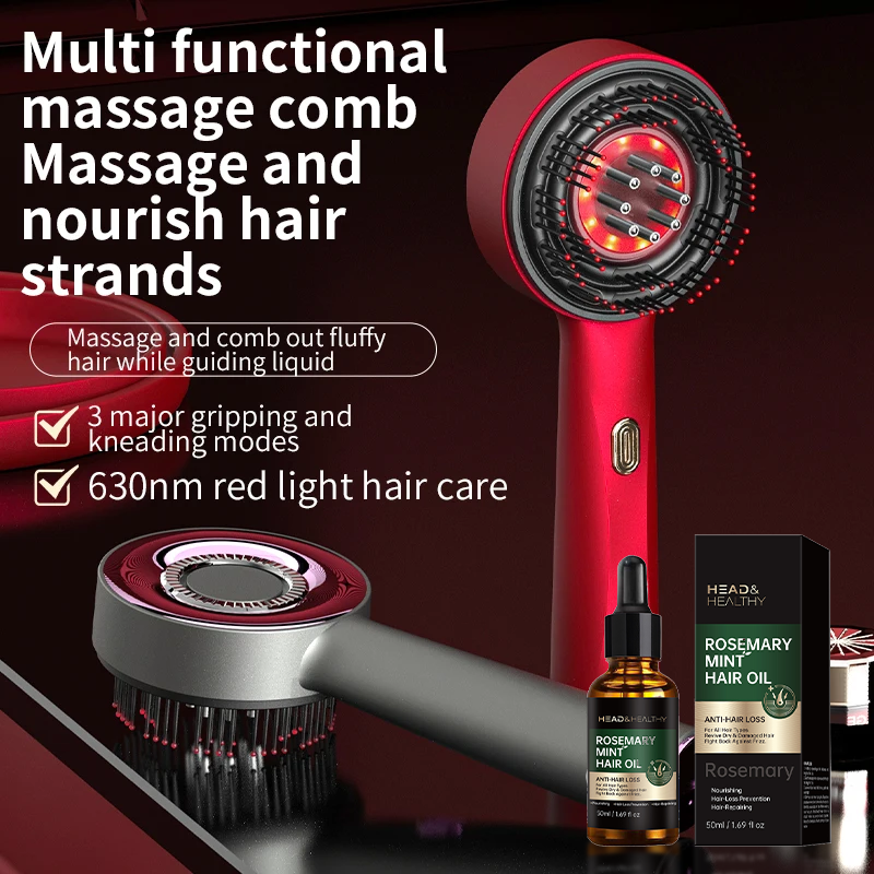 Electric massage comb household scalp liquid guide comb red light anti-hair loss hair care hair care