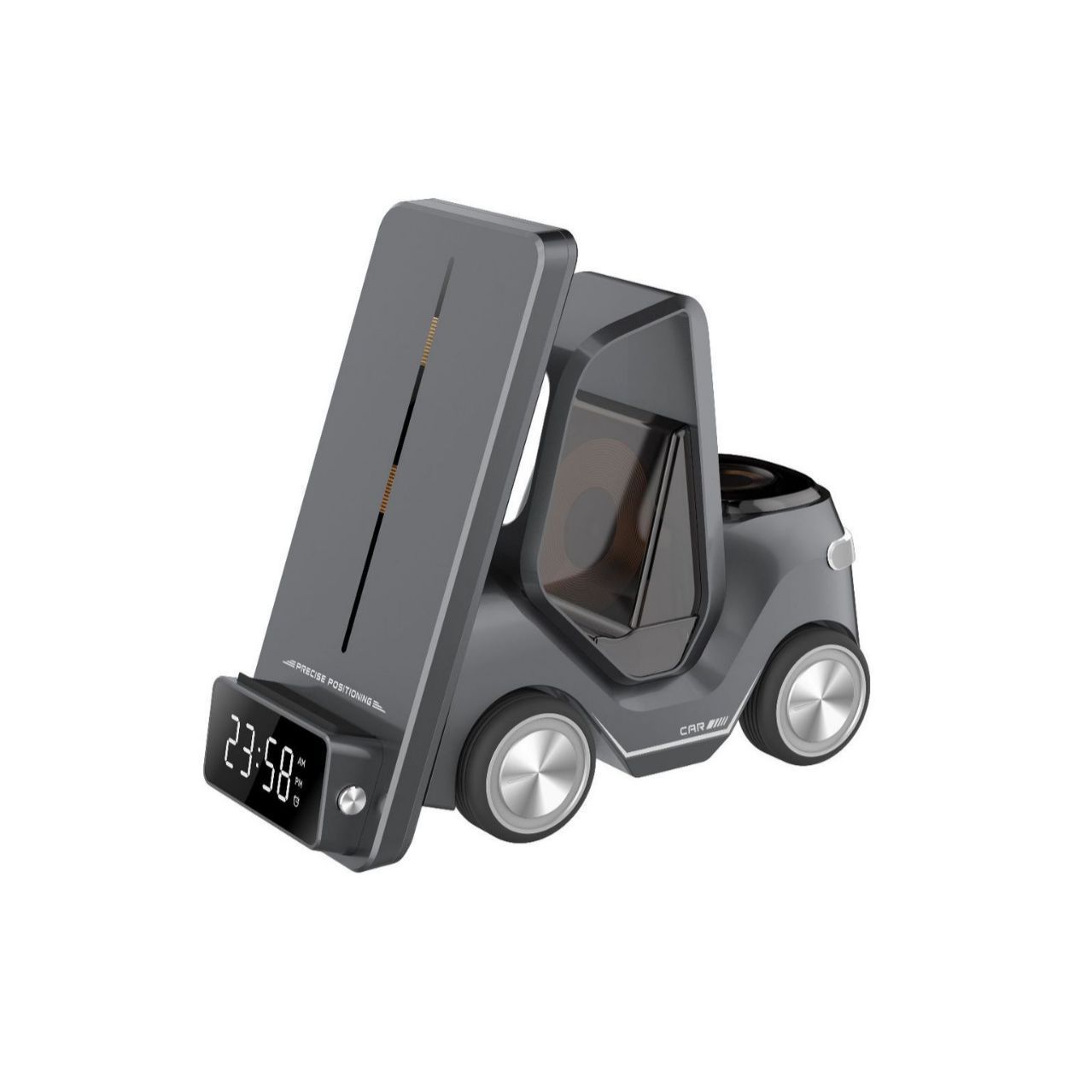 Wireless Chaarger Stand 5 In 1 Alarm Clock For IPhone 15 14 13 12 Pro Max 8 X XS XR iWatch 8 7 6 5