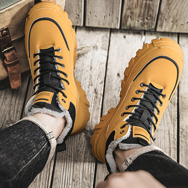 Men's winter suede high top Martin boots men's workwear shoes trendy and versatile thick sole image 3