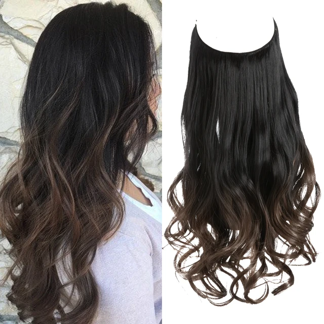 Dark brown extension with abundant long curly volume