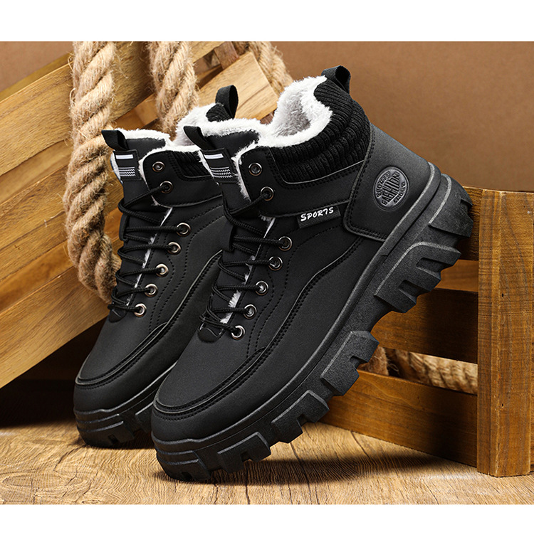 Men's winter suede high top Martin boots men's workwear shoes trendy and versatile thick sole image 5