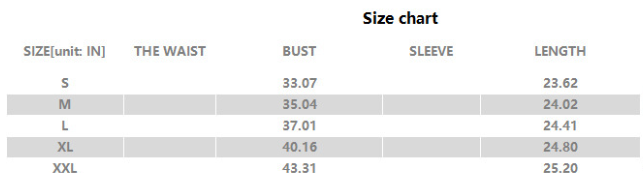 Größentabelle Größentabelle