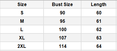 Waffle-knit top size chart in cm – measurement reference guide