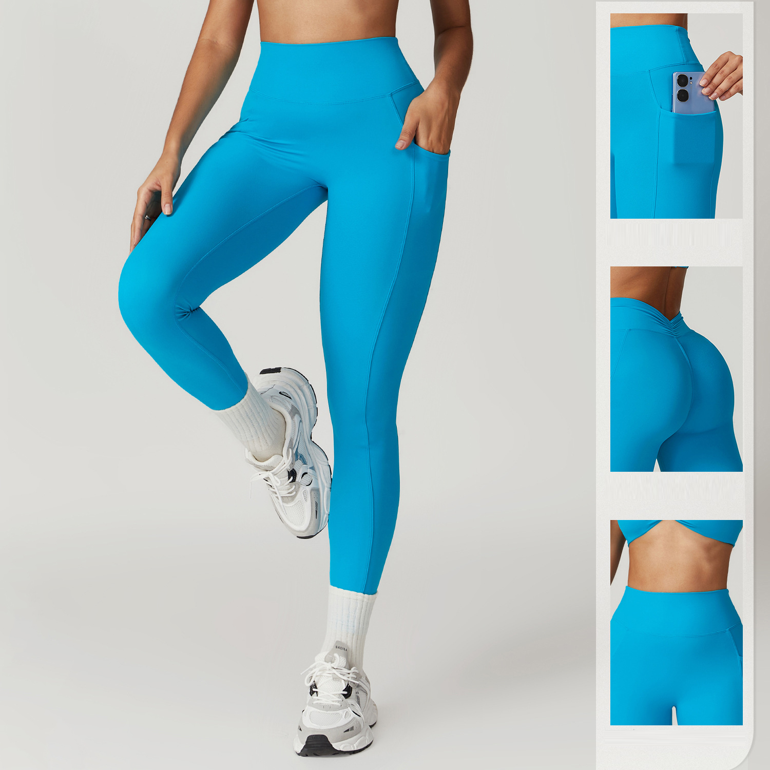 Quick drying tight fitting hip lifting yoga pants high waisted fitness pants for outdoor running