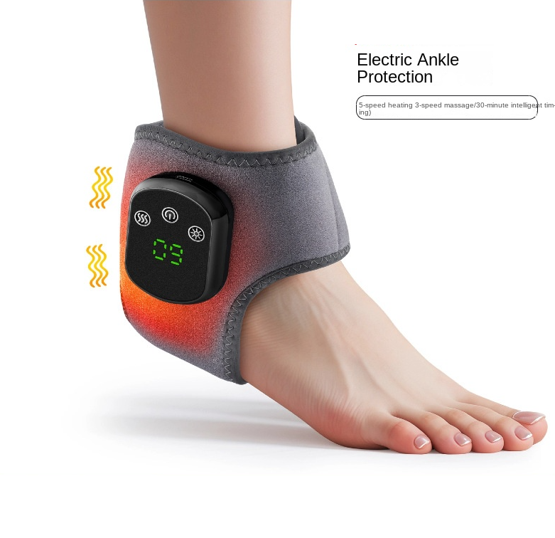 USB Heated Ankle Support with Hot Compress Massage Function Rechargeable Foot Ankle Joint Care and