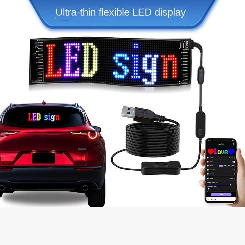 Flexible LED Advertising Screen LED Soft Panel APP Bluetooth Car Display