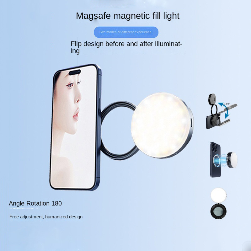YSH-126 LED Magnetic Phone Fill Light Photography Lamp Desktop Video Conference Live Pocket Light