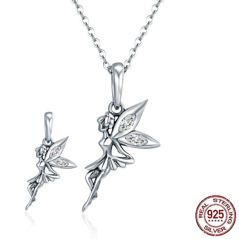 S925 Sterling Silver Accessories Women's Flower Fairy DIY Bracelet Pendant Personalized Necklace