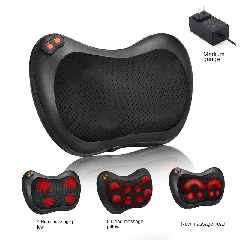 Electric Cervical Massage Pillow for Home and Car, Multi-Functional Shiatsu Massager for Back