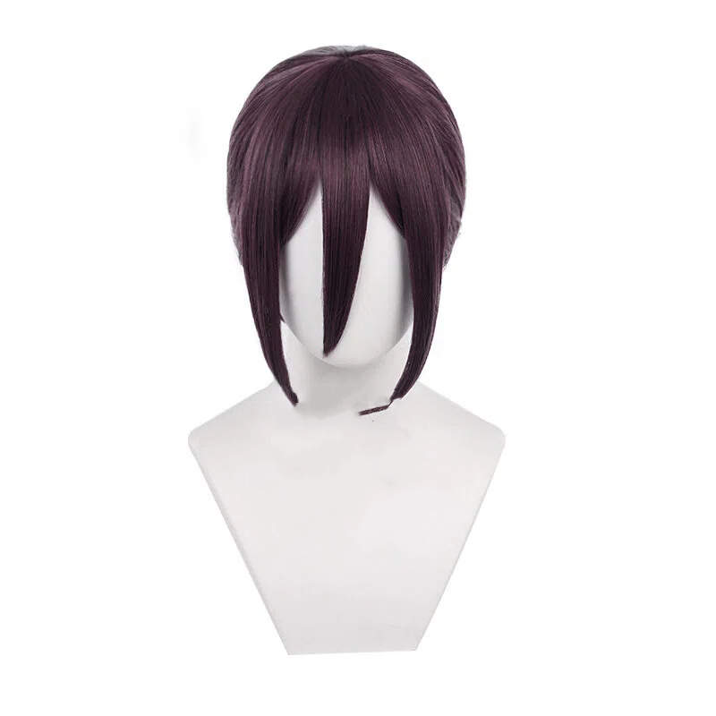 chainsaw man raiju one-piece deep purple cosplay wig
