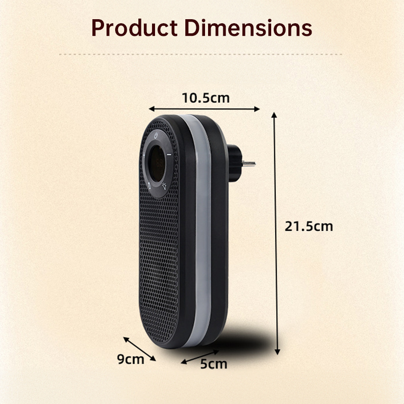 Wall-Mounted Space Heater with Night Light, Fast Heating & Overheat Protection for Desk, Bedroom