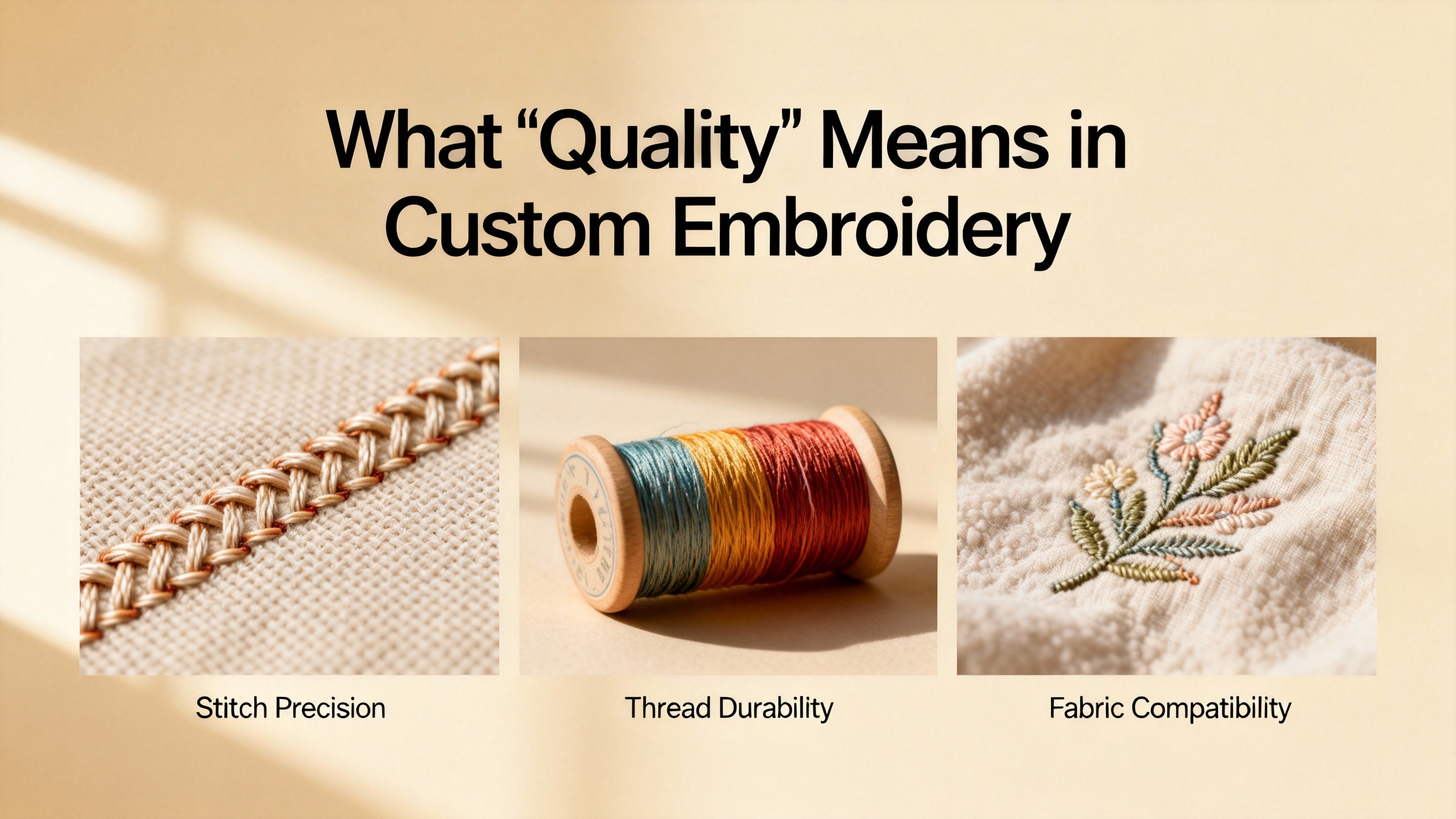 High quality stitching for brand apparel