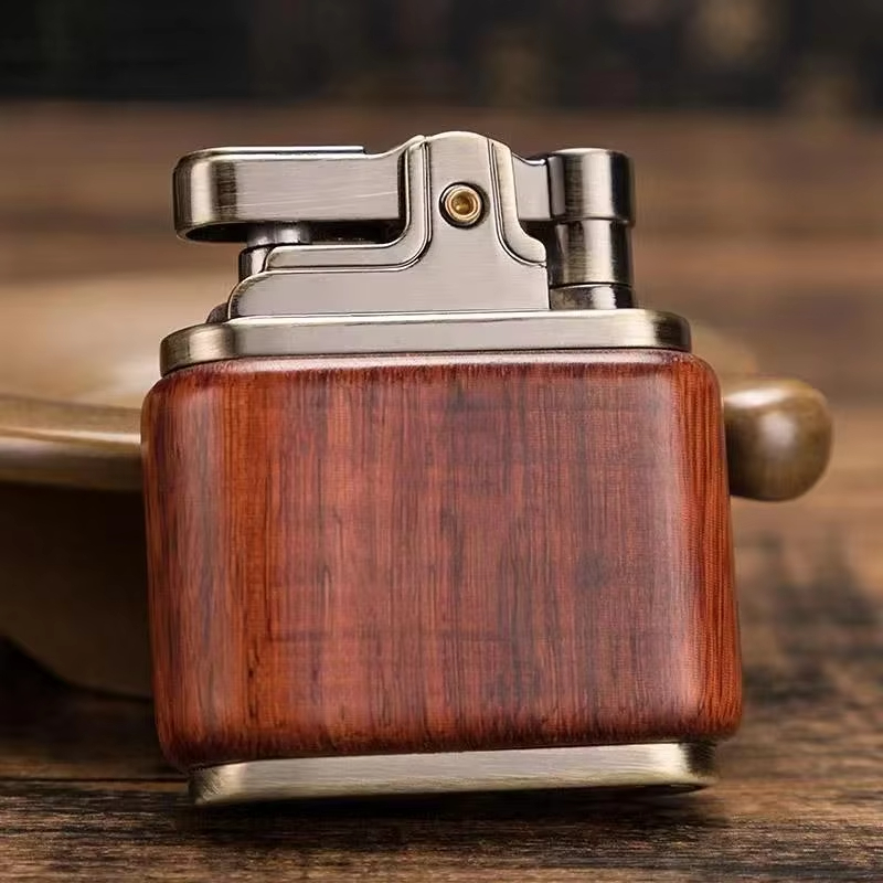 Zorro Kerosene Lighter Factory Wholesale Creative Push-Button Ignition Wooden Vintage Retro Personality Lighter