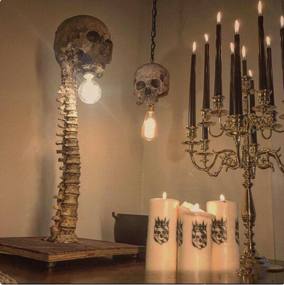 Halloween New Skeleton Lamp Skeleton Carnival Lamp Resin Craft
