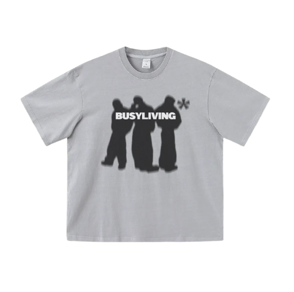 Silhouette figure printed short sleeved T-shirt