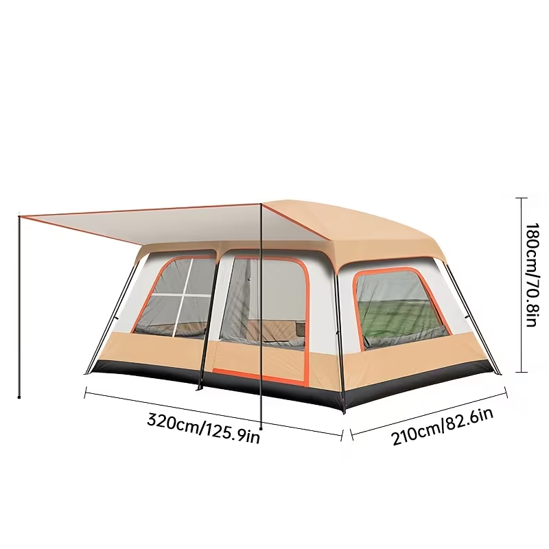 4-6 Person Family Camping Tent, Waterproof Portable Tent with Carry Bag for Car Camping