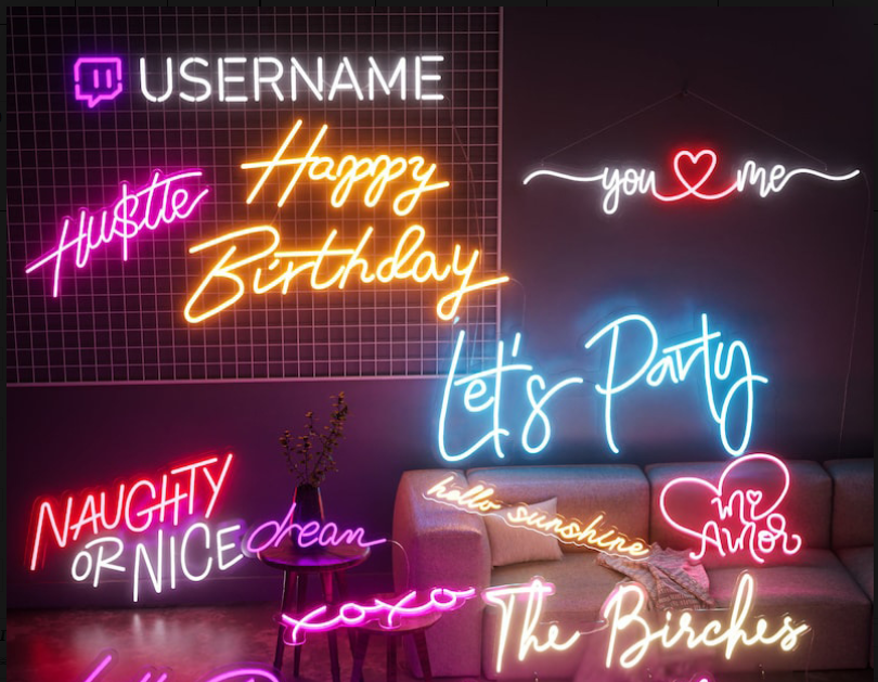 Custom Neon Sign with English Letter Name for Bedroom, Classroom, Proposal, Logo Decoration, DIY MOQ