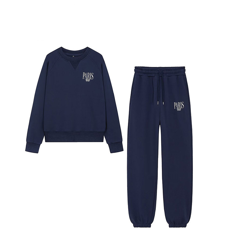 Printed loose hoodie and pants set