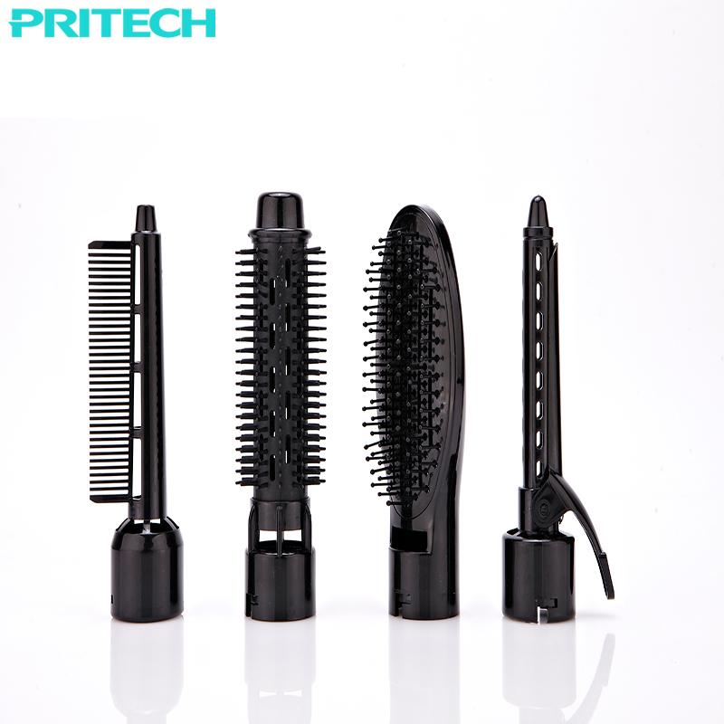 Paddle brush and comb attachments arranged upright
