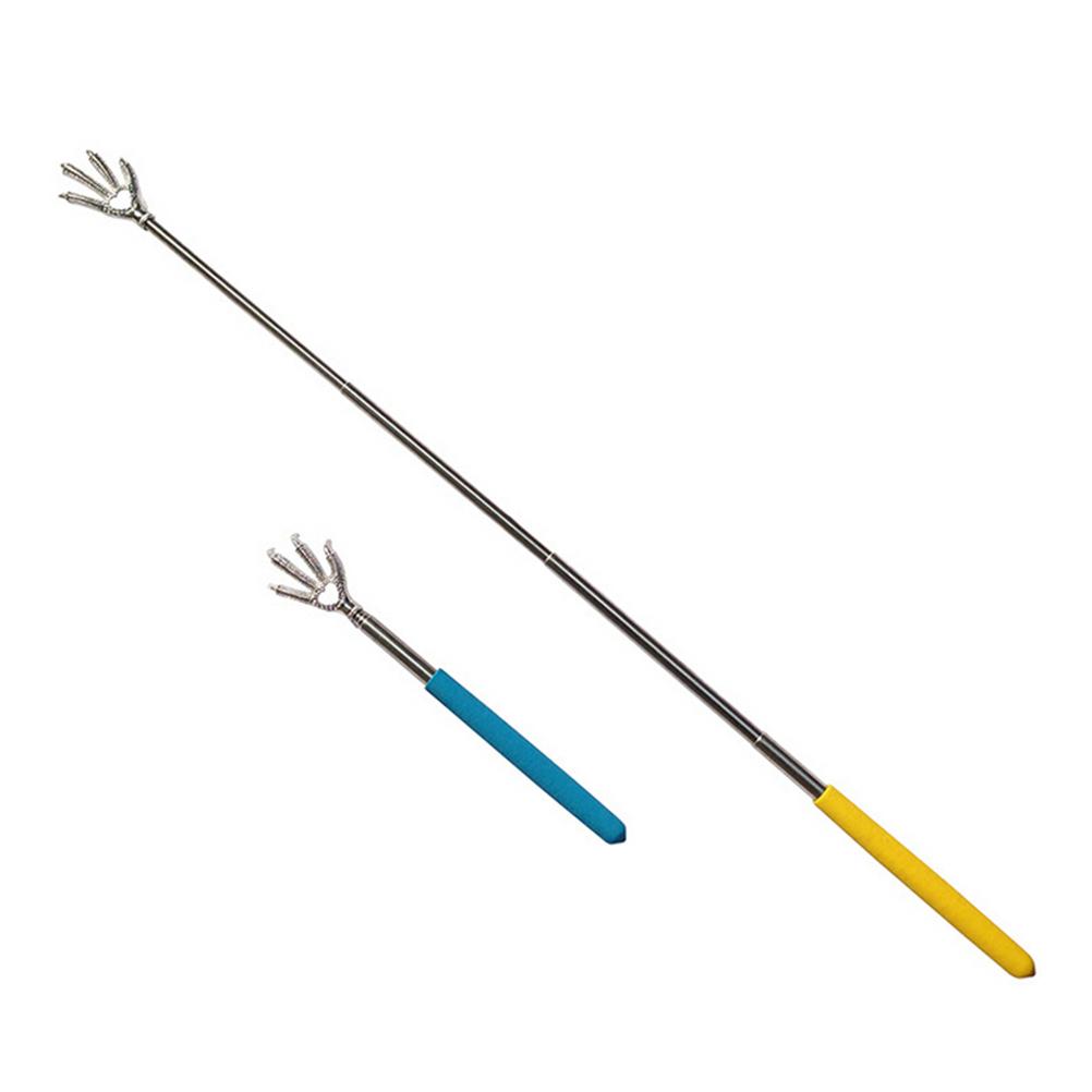 Two extended back scratchers at different lengths showing telescopic extension capability