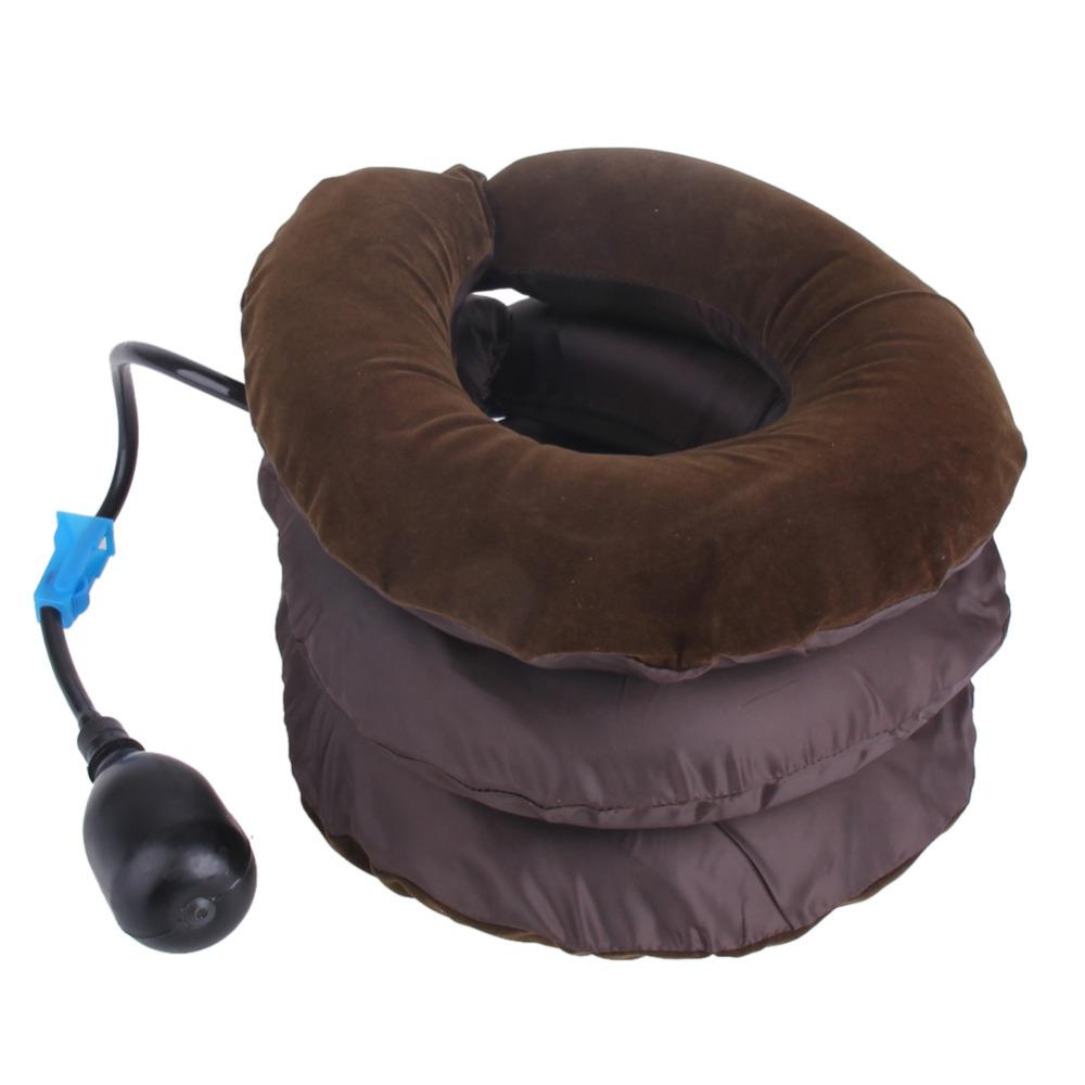 Inflated cervical brace showing ergonomic shape and support structure that many people lack