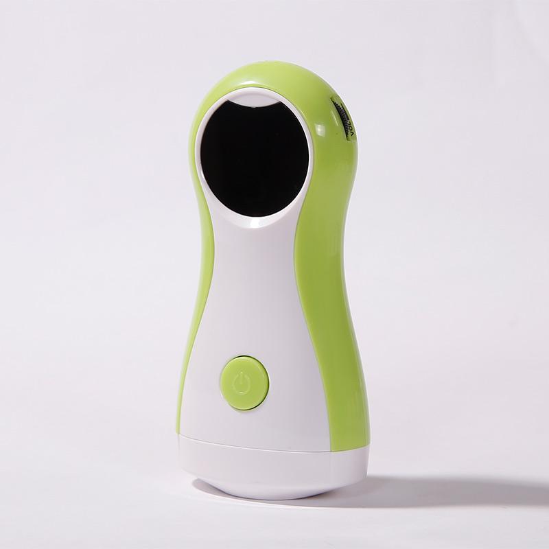 Green Yongrow fetal doppler in profile view with power button visible